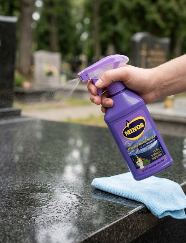 MINOS aktywny spray myjący do nagrobków 270 ml – granit, marmur, lastriko